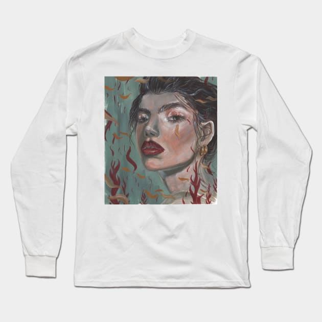 portrait of a girl Long Sleeve T-Shirt by SosiCreatesArt